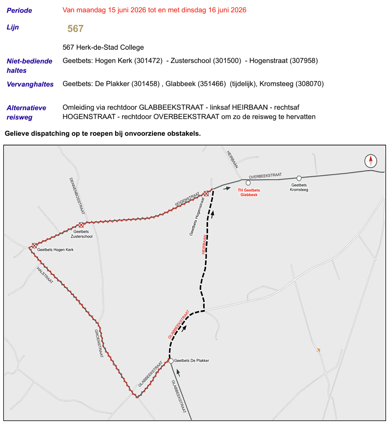 omleiding de lijn
