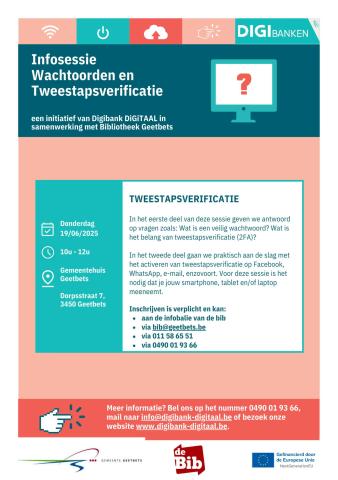 Infossessie Wachtwoorden en Tweestapsverificatie © Digibank DiGiTAAL