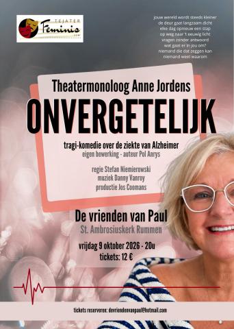 Theatermonoloog 'Onvergetelijk' © Tejater Feminis