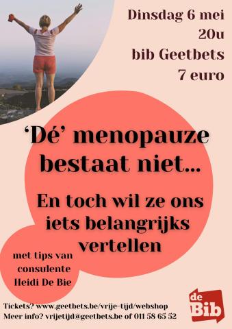 Lezing 'Menopauze' - Consulente Heidi De Bie © Gemeente Geetbets