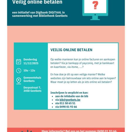 Infosessie 'Veilig online betalen' © Digipunt